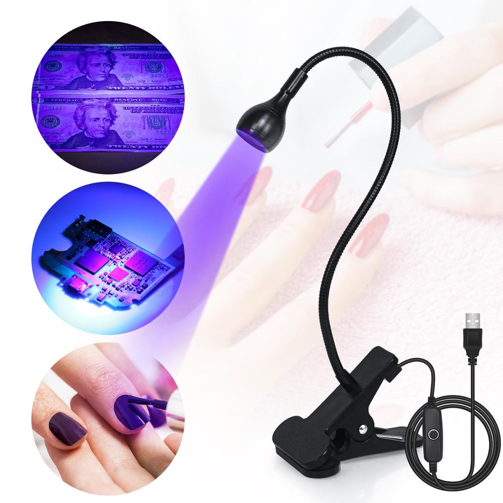 Geisofu lámpara UV en negro, compacto y estable para manicura.