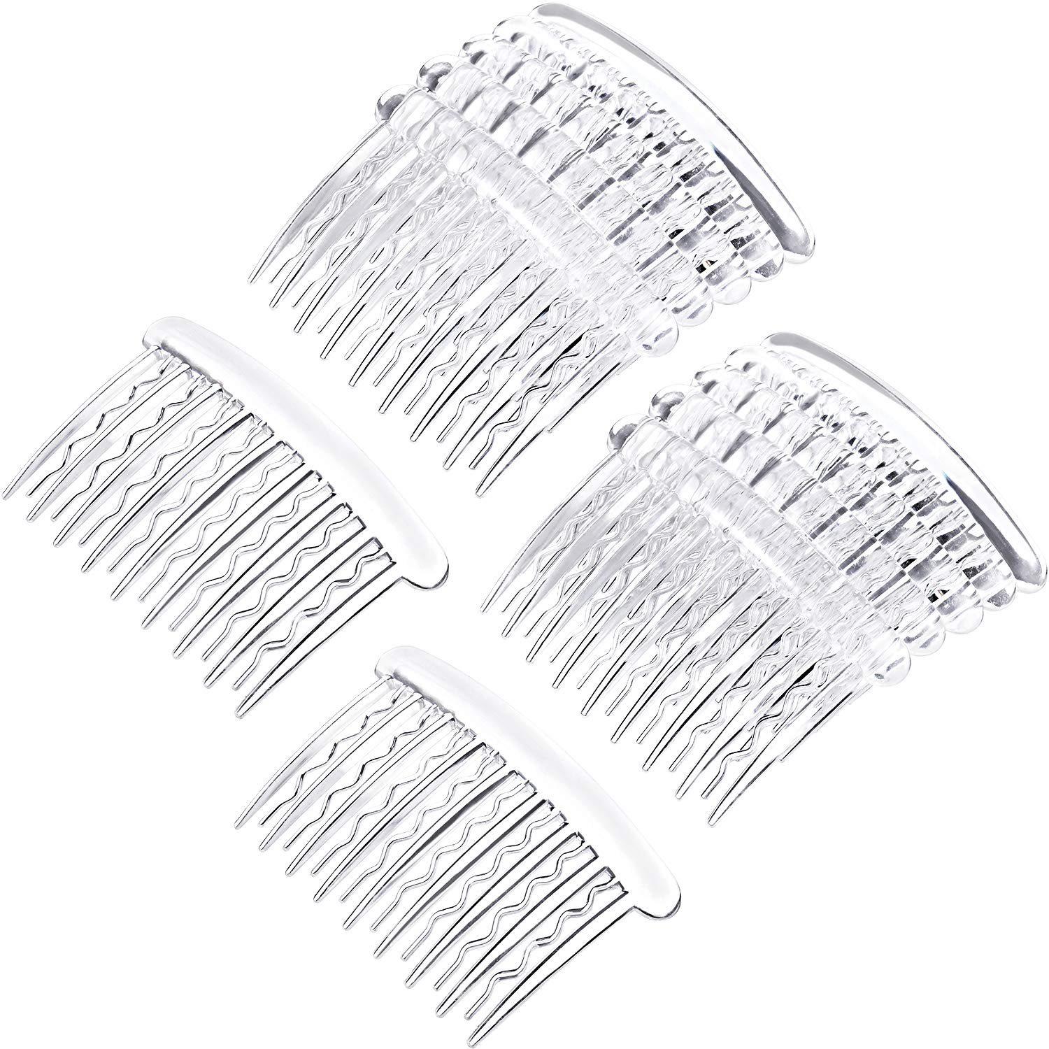 Gejoy peine lateral tortuga transparente para fijar peinados con cabello fino