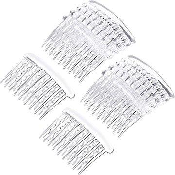 Gejoy peine lateral tortuga transparente para fijar peinados con cabello fino