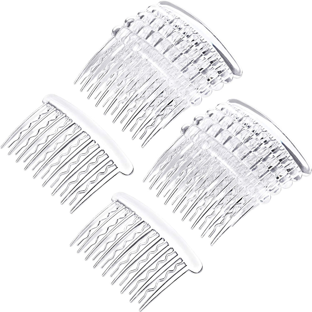 Gejoy peine lateral tortuga transparente para fijar peinados con cabello fino