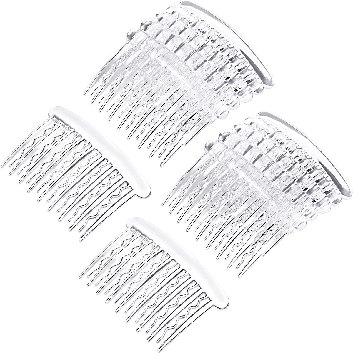 Gejoy peine lateral tortuga transparente para fijar peinados con cabello fino