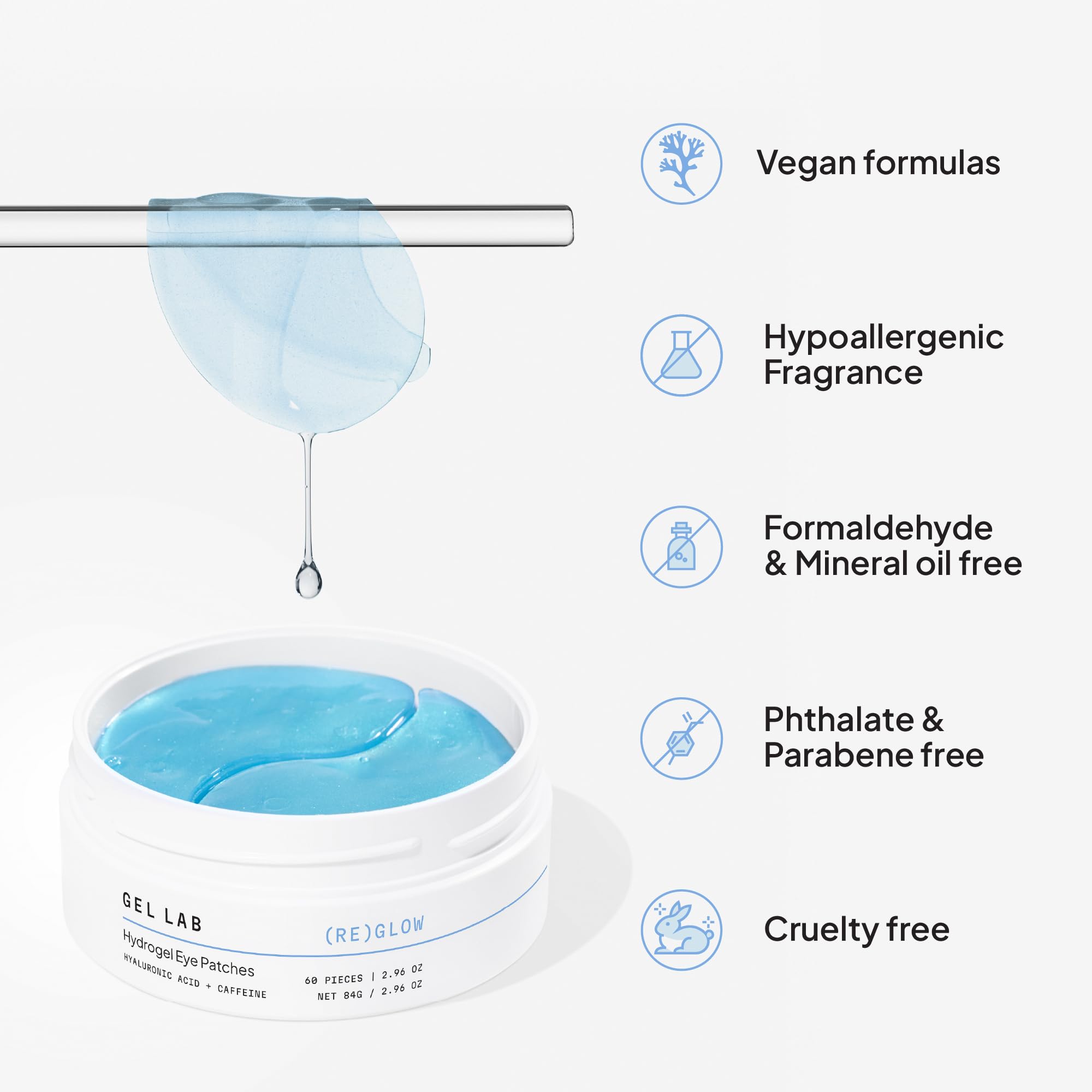 Parches oculares Gel Lab REGLOW para rutina matutina hidratante