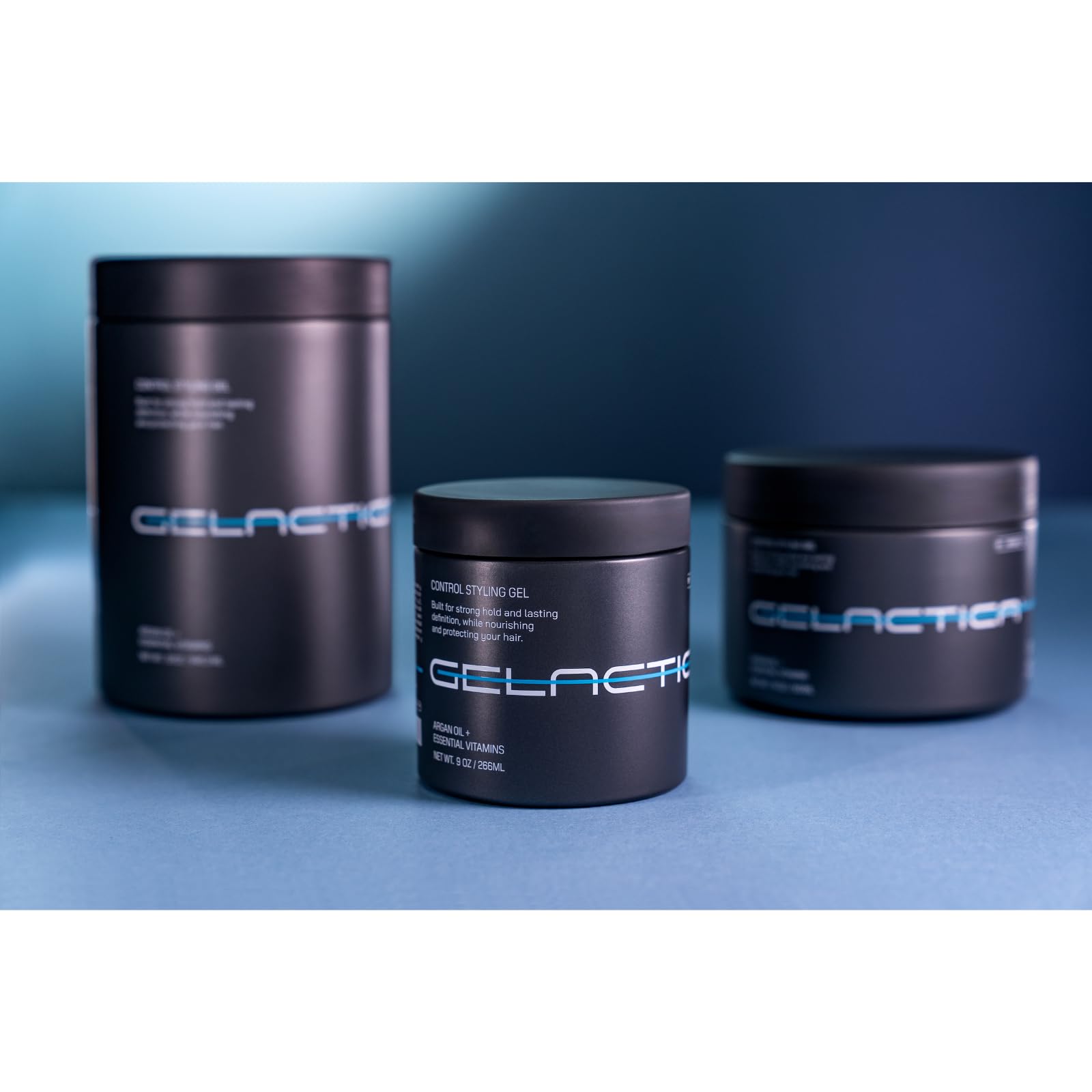 Gelactica Max Control, envases disponibles en varios tamaños para uso diario.