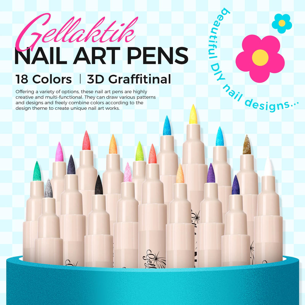 GELLAKTIK dibujo fino de uñas con punta 0,7 mm para trazos detallados.