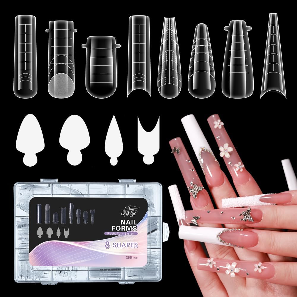 GELLAKTIK formas duales poly gel con 8 formas para uñas con acabado profesional