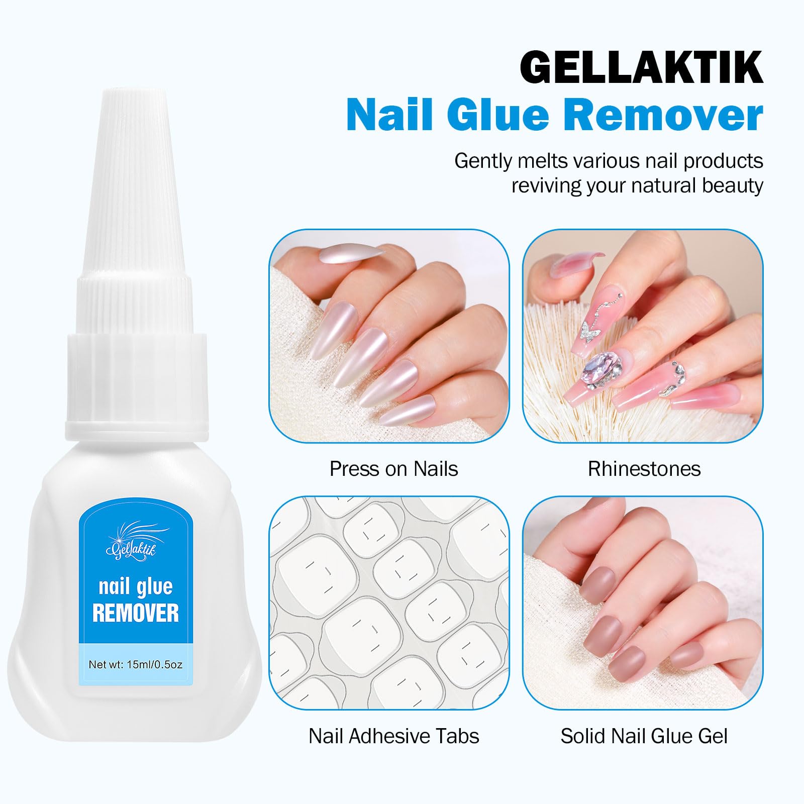 GELLAKTIK remover rápido en 3-5 minutos con cuentagotas.