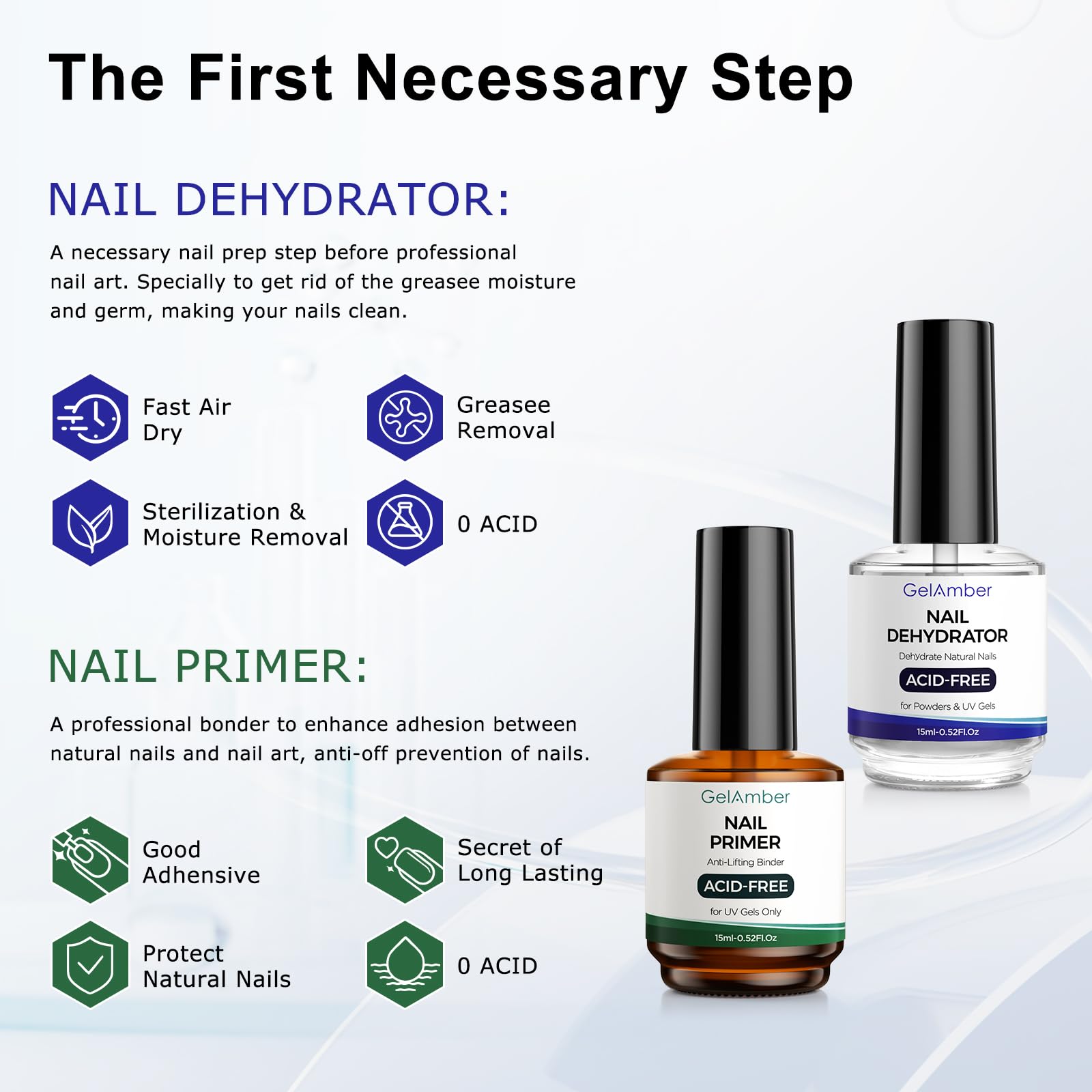 GELAMBER capa superior de 15ml, brillo duradero.