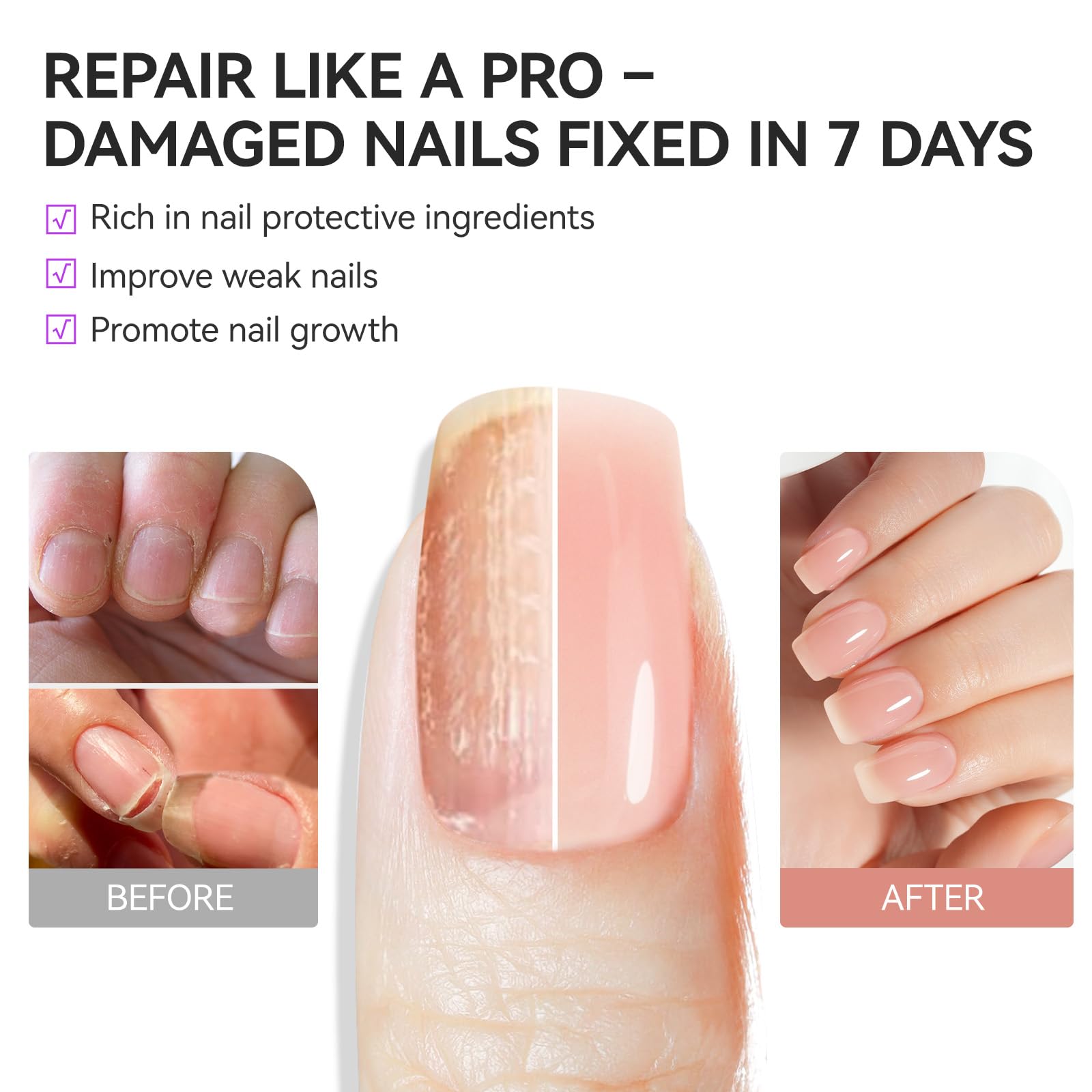 gelike ec Primera capa para suavizar imperfecciones de uñas.