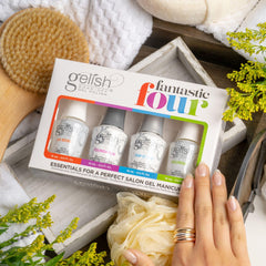 Gelish Foundation Base Gel ofrece una base sólida para adherencia duradera.