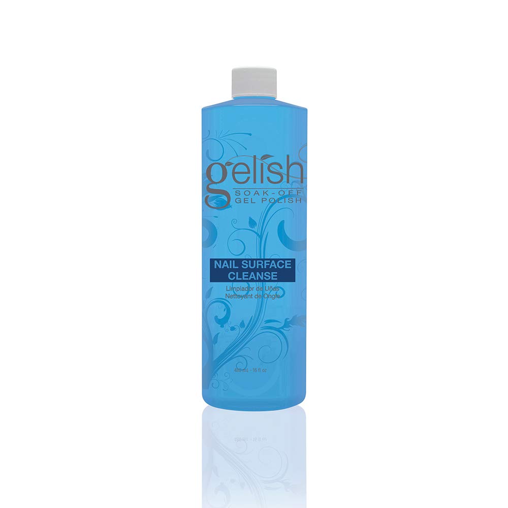 Gelish Limpiador de Superficie de Uñas limpia la superficie para un acabado suave.