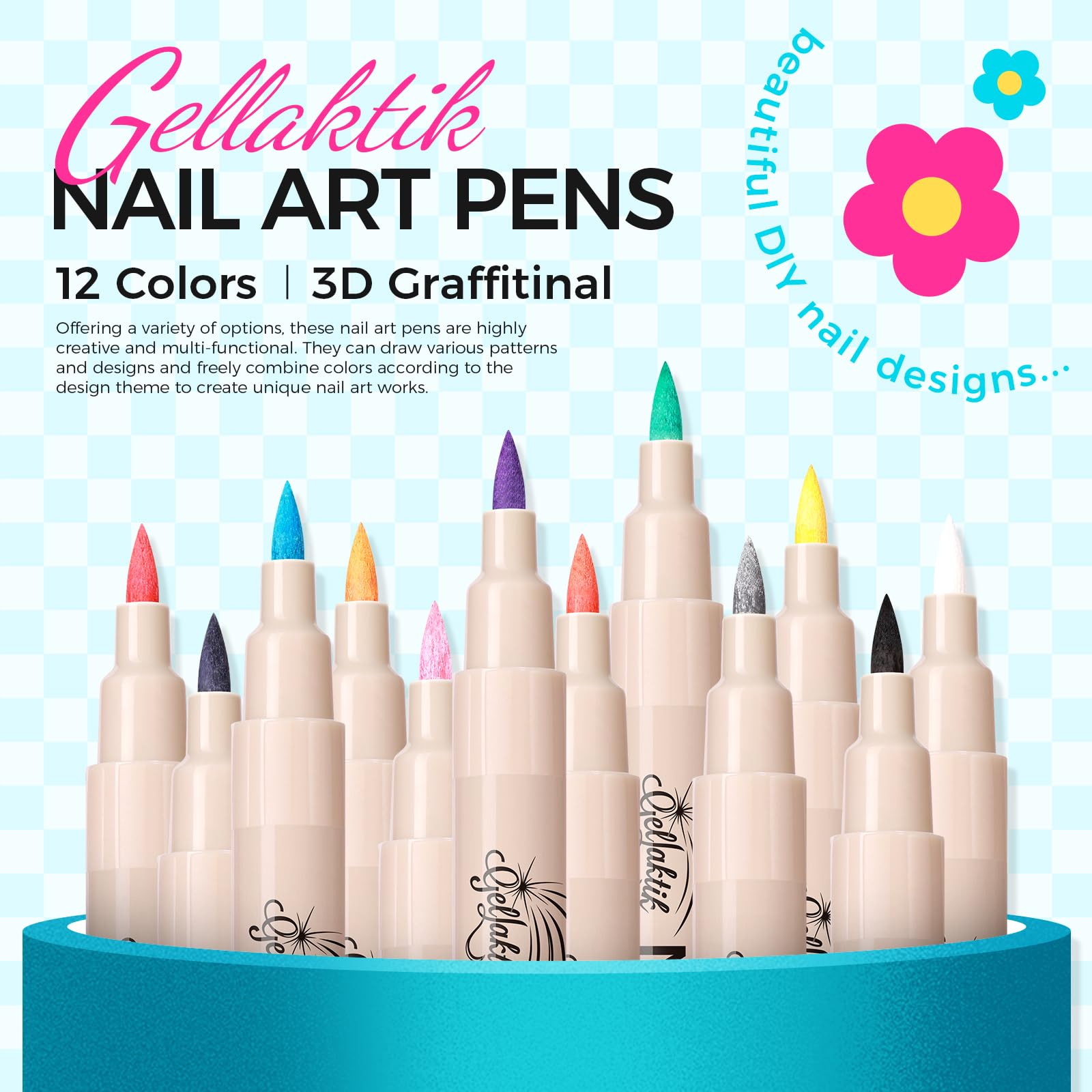 GELLAKTIK bolígrafos uñas 0-7mm: punta, precisión para líneas finas.