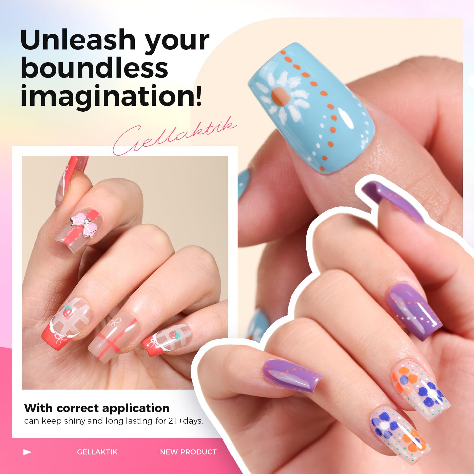 GELLAKTIK diseño versátil para ocasiones especiales en uñas