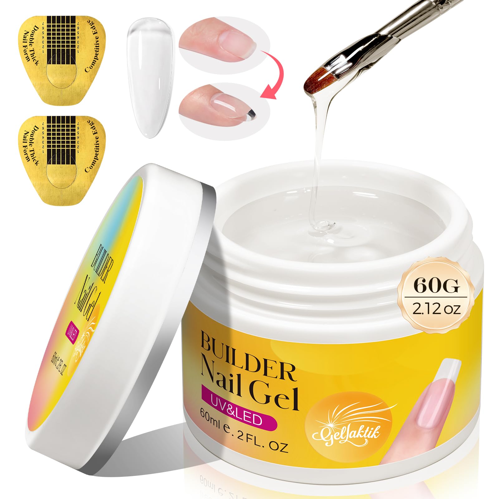 GELLAKTIK bote transparente para uñas con acabado liso