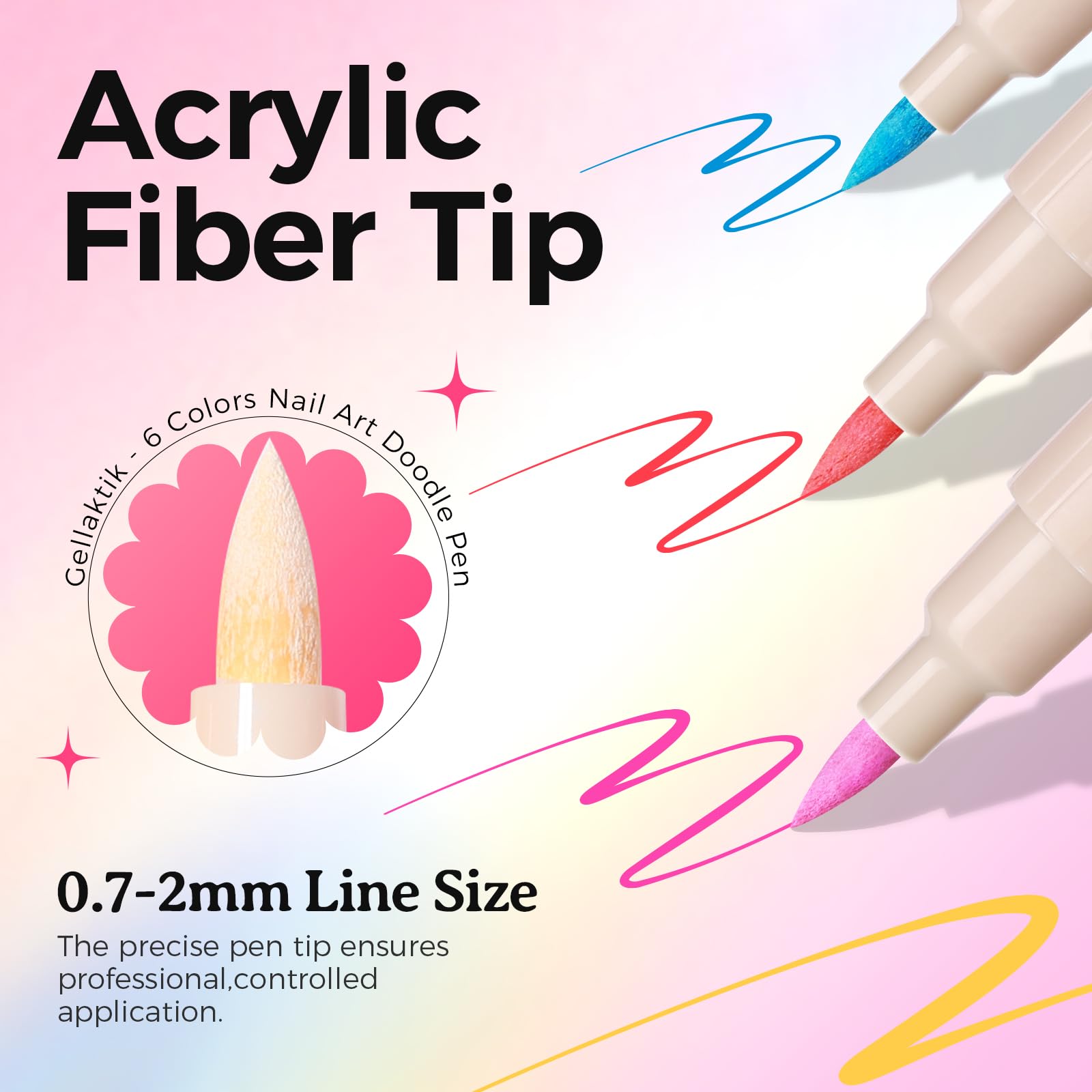 GELLAKTIK lapices arte uñas 0,7 mm para lineas finas