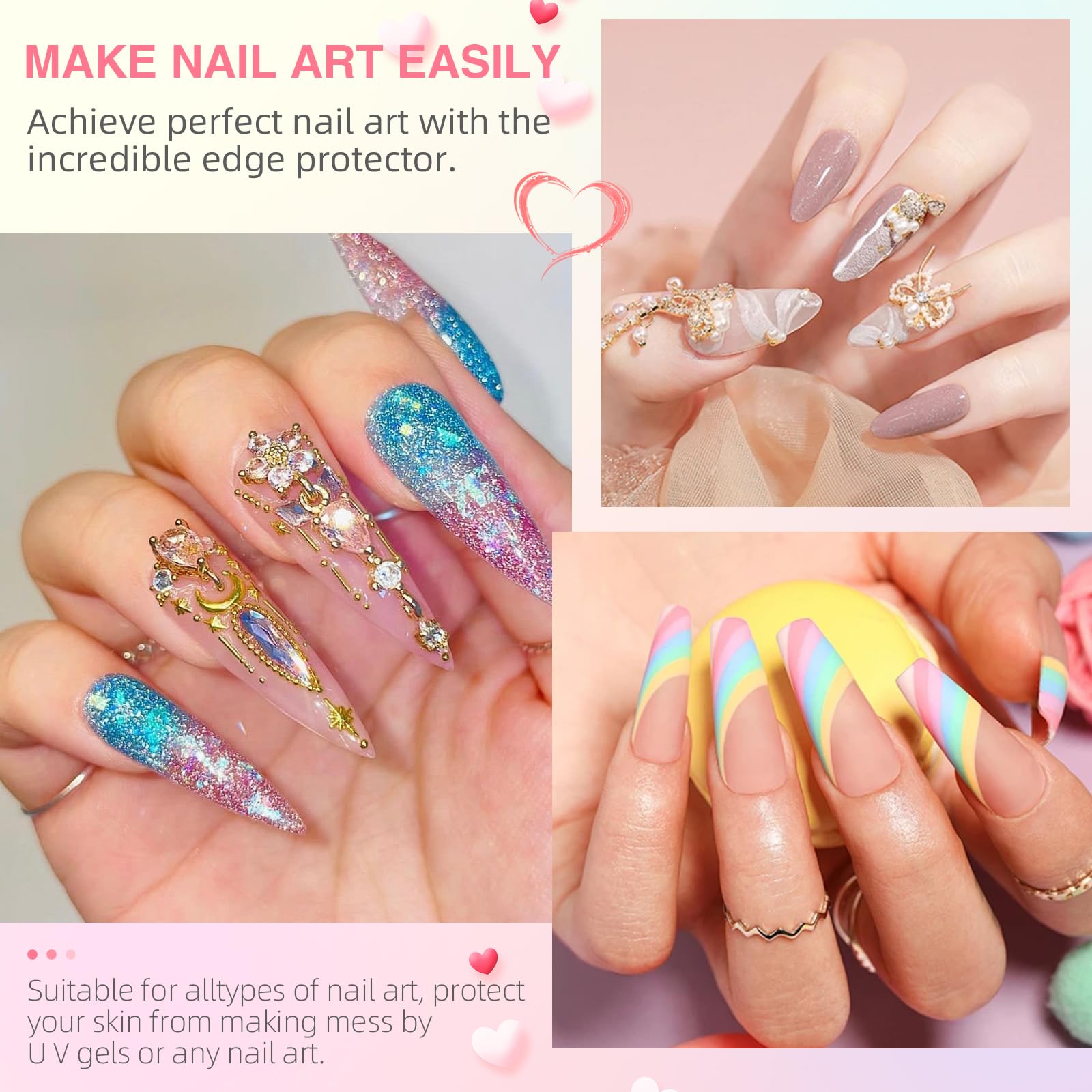 GELLAKTIK Barrera transparente protege la piel durante la manicura.
