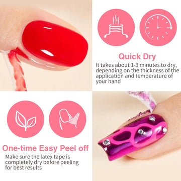 GELLAKTIK Látex líquido: frascos de 15 ml con secado rápido para arte de uñas.