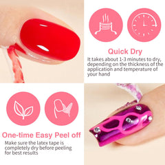 GELLAKTIK Látex líquido: frascos de 15 ml con secado rápido para arte de uñas.