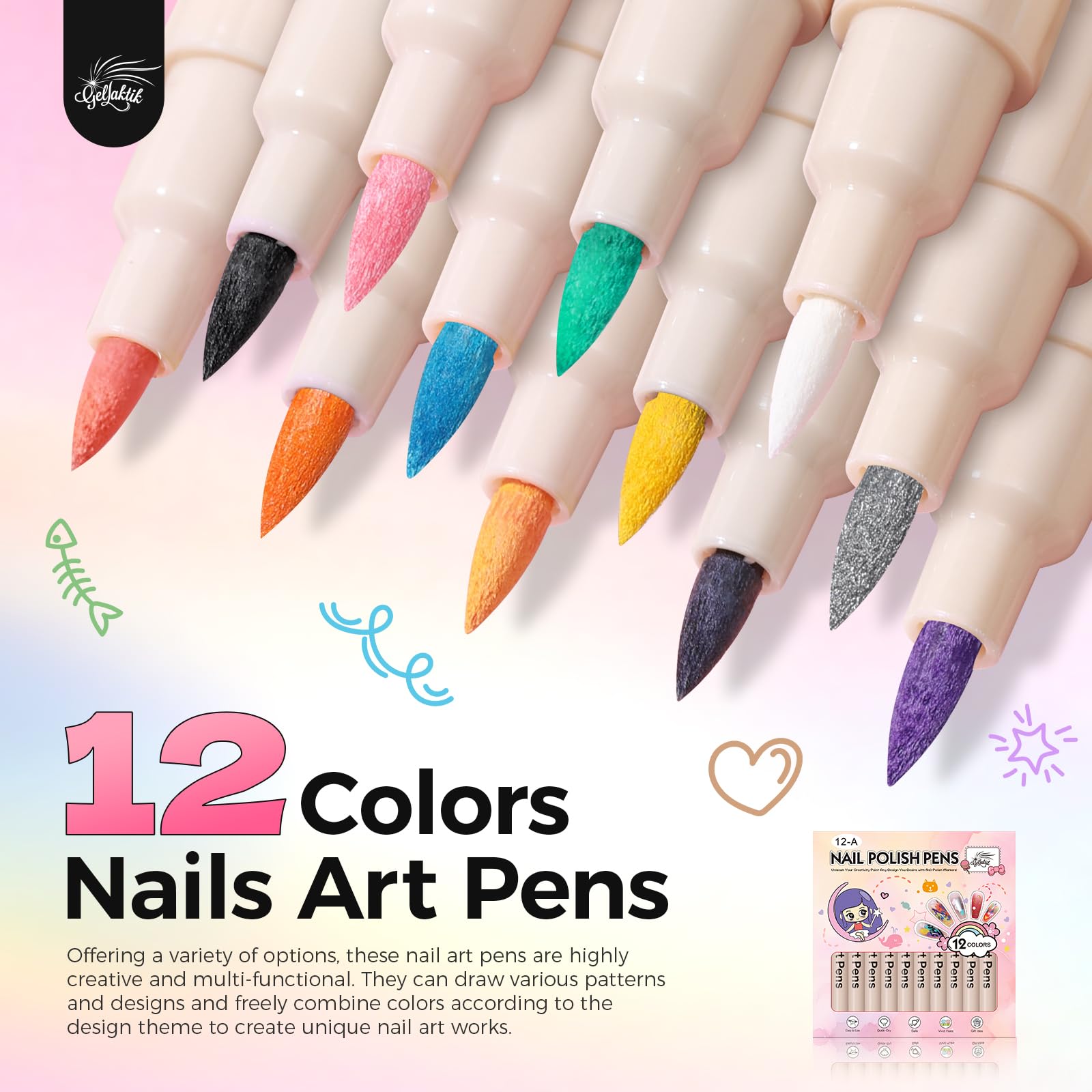 GELLAKTIK punta 0.7 mm para trazos finos y precisos en uñas