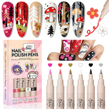 GELLAKTIK set de 6 puntas de uñas para diseños detallados.