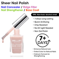 GELLEN 4-en-1 tono neutro capa-base de uñas para preparación y secado rápido.