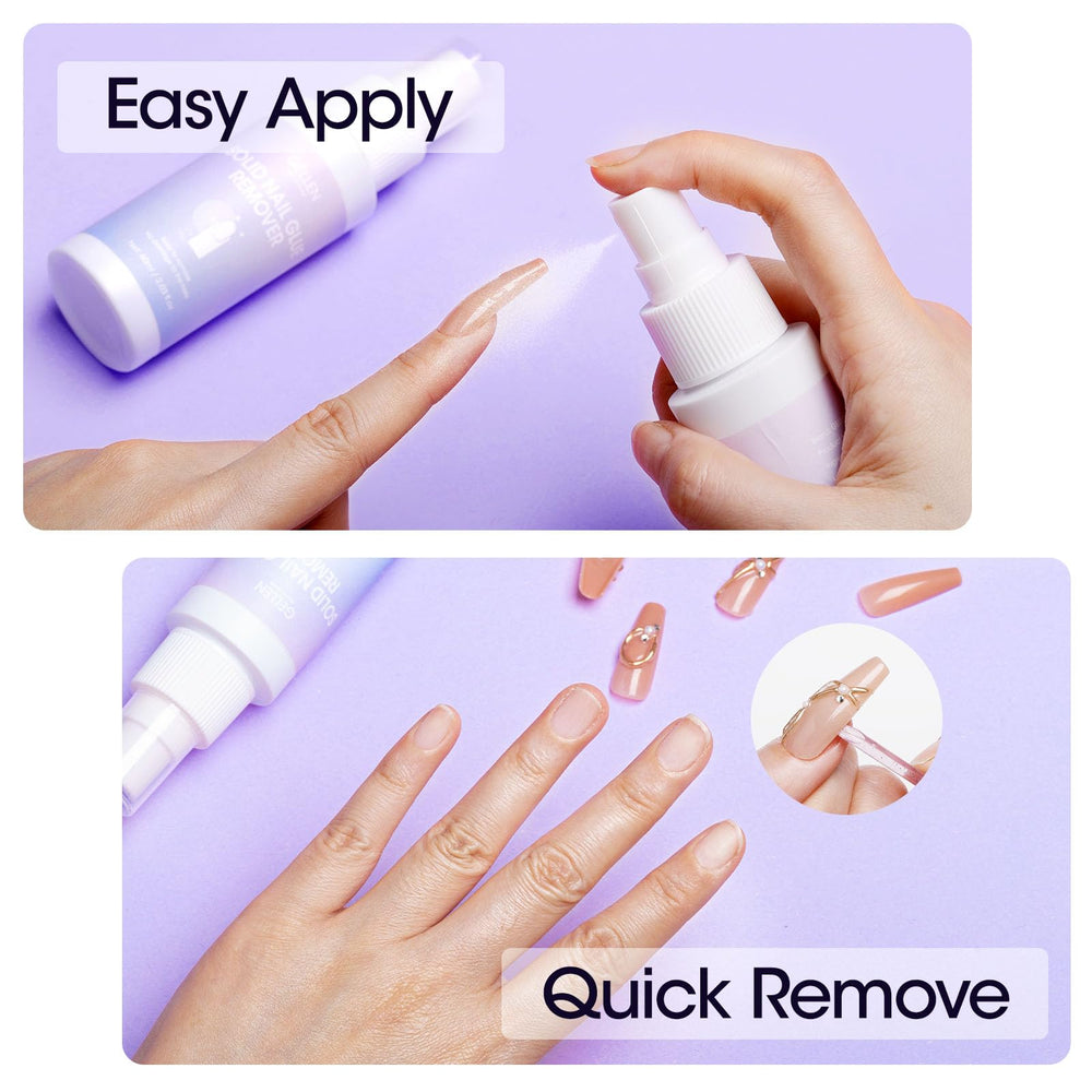 Aplicación rápida con aerosol de GELLEN para quitar uñas en minutos