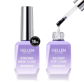 GELLEN Base Coat 18ml en botella, muestra adhesión fuerte para uñas naturales y gel