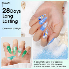 GELLEN Blooming Gel curado con lámpara UV-LED para arte de uñas duradero.