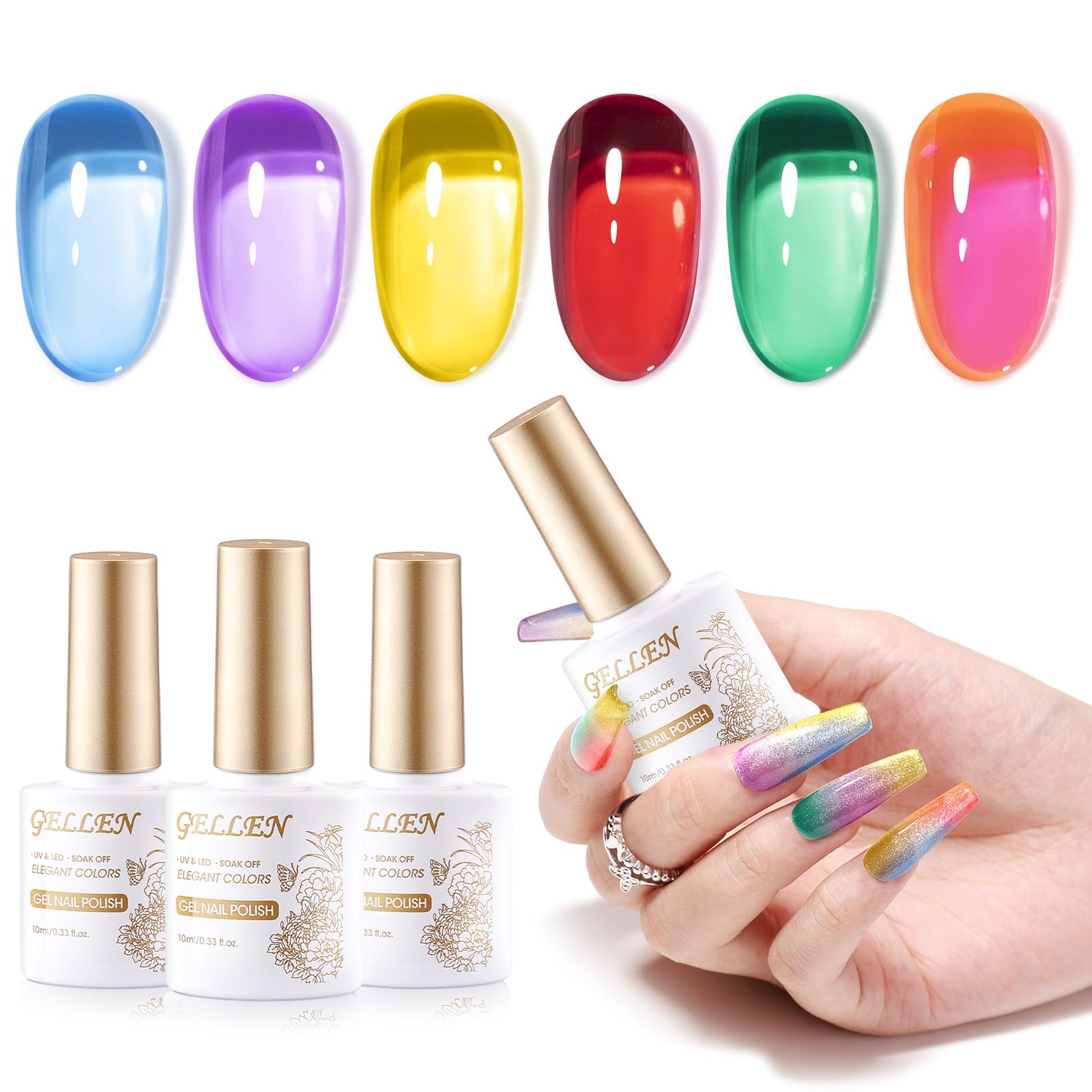 Esmalte neon amarillo de GELLEN para un look veraniego y color duradero.