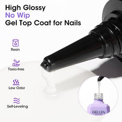 GELLEN capa superior gel curado UV/LED para secado rápido