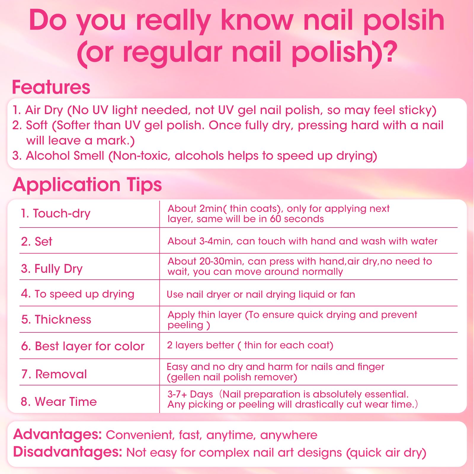 GELLEN chip-resistant formula dries fast for minimal wait time.