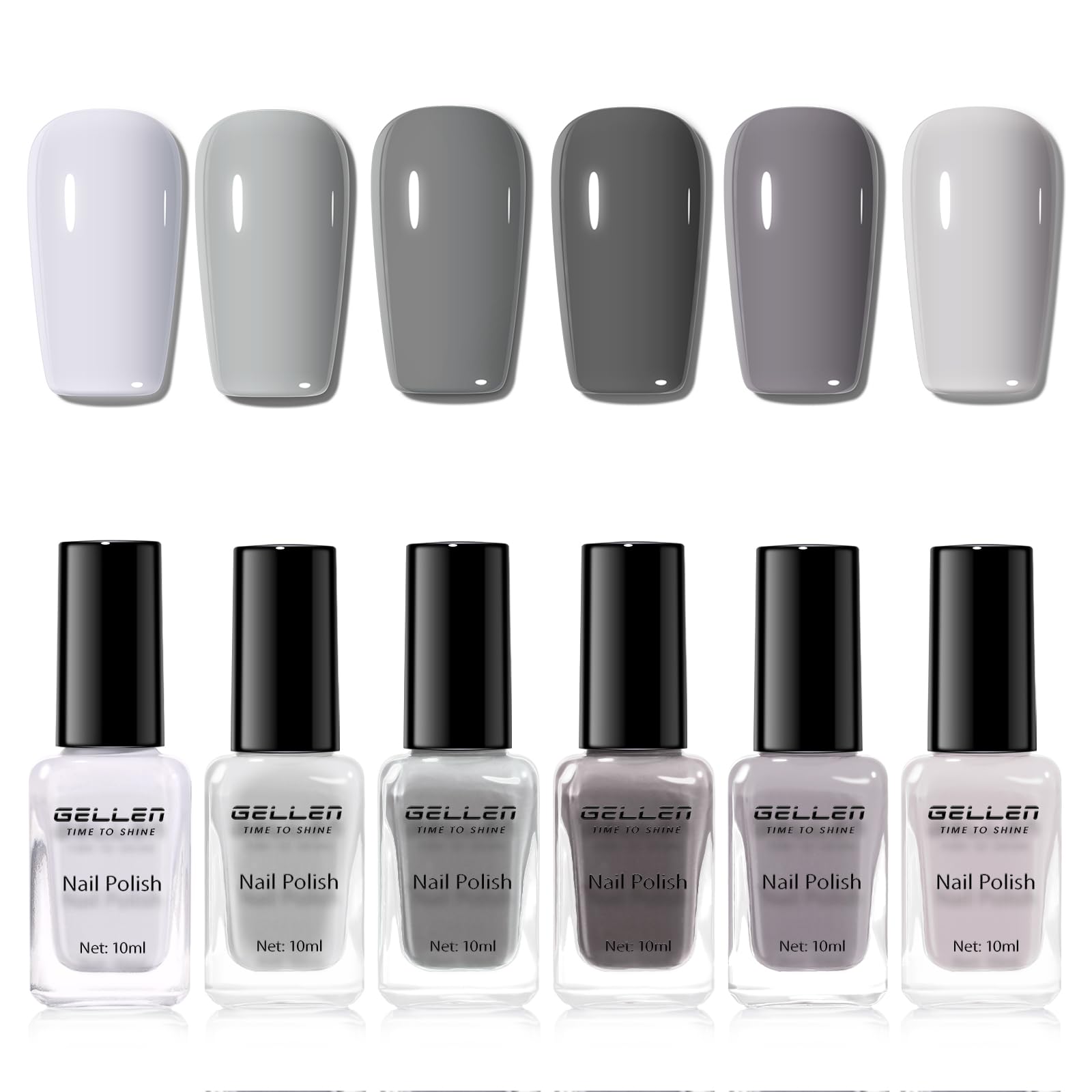 Esmalte GELLEN Gris en botella, tono elegante para uñas de otoño.