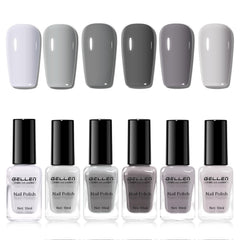 Esmalte GELLEN Gris en botella, tono elegante para uñas de otoño.