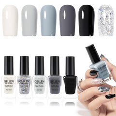 GELLEN Esmalte negro jet para un acabado suave y dramático.