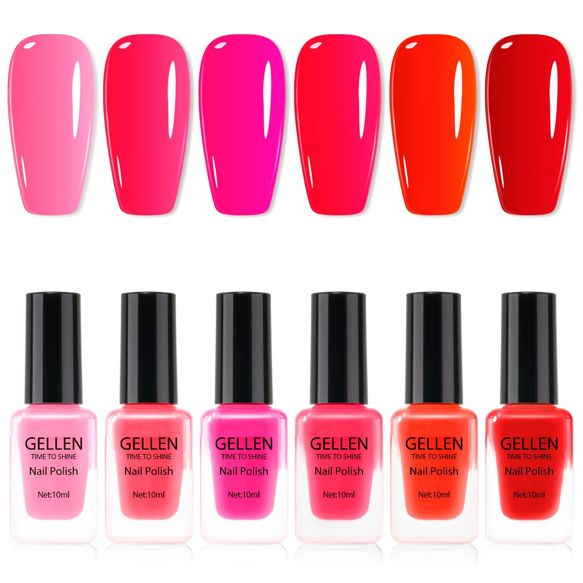 GELLEN esmalte rojo, secado rápido para manicura en casa