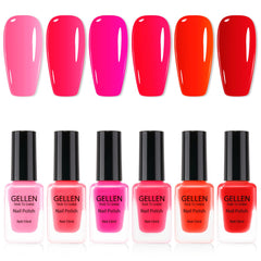 GELLEN esmalte rojo, secado rápido para manicura en casa