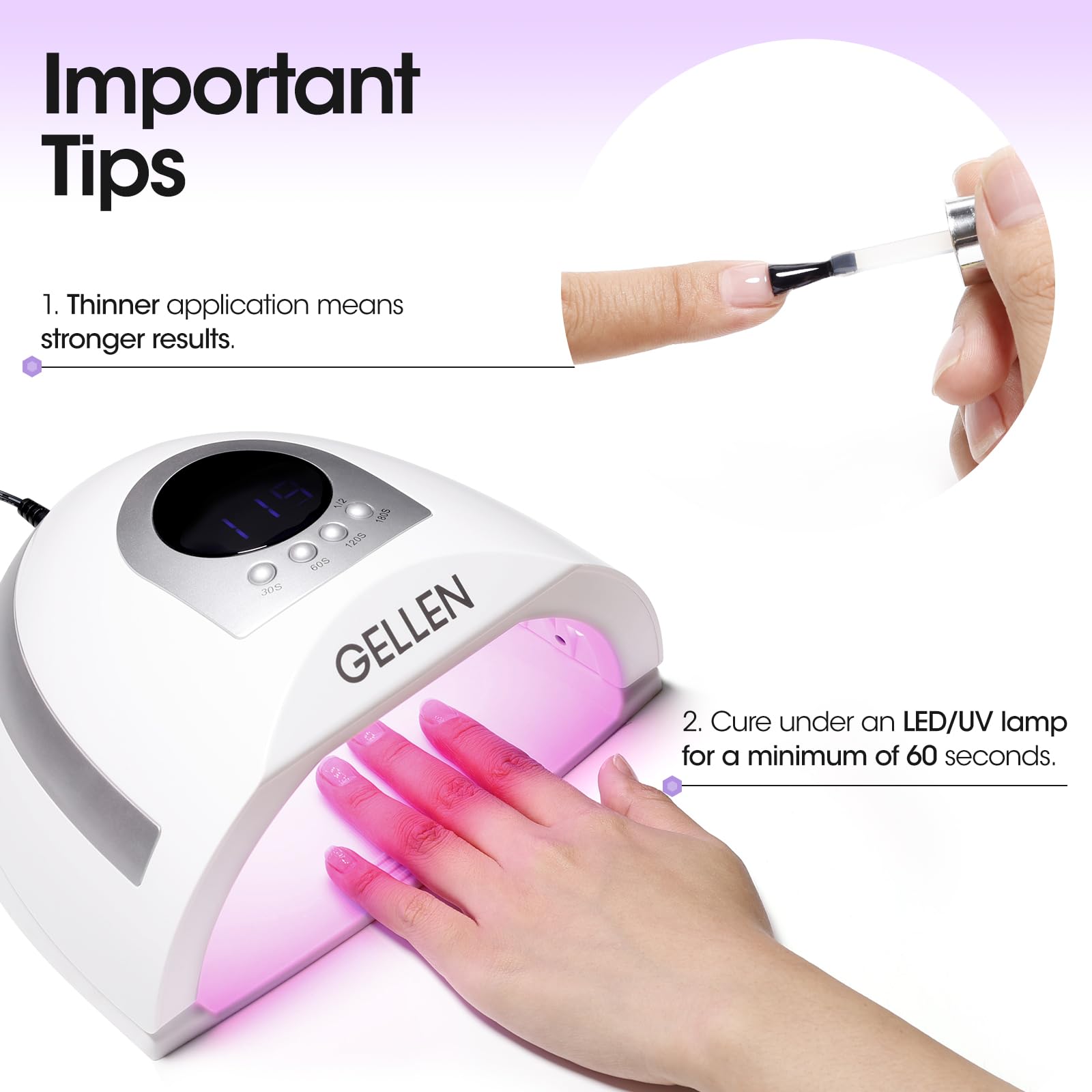 Fórmula saludable de GELLEN no tóxica y de bajo olor para uñas