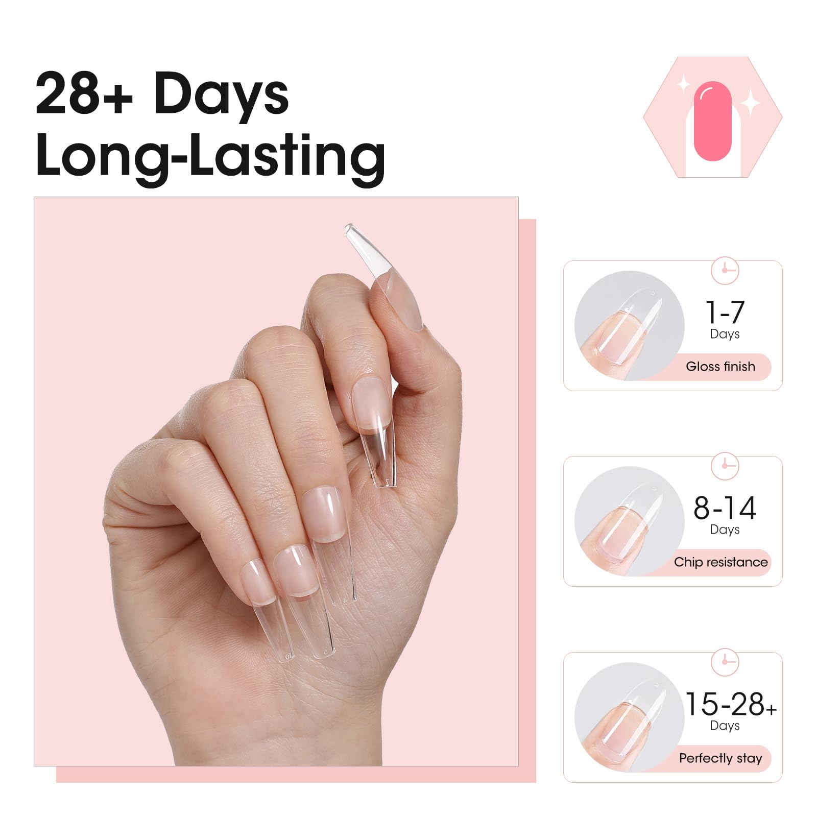 Gellen gel sólido para uñas, pegado rápido y seguro.