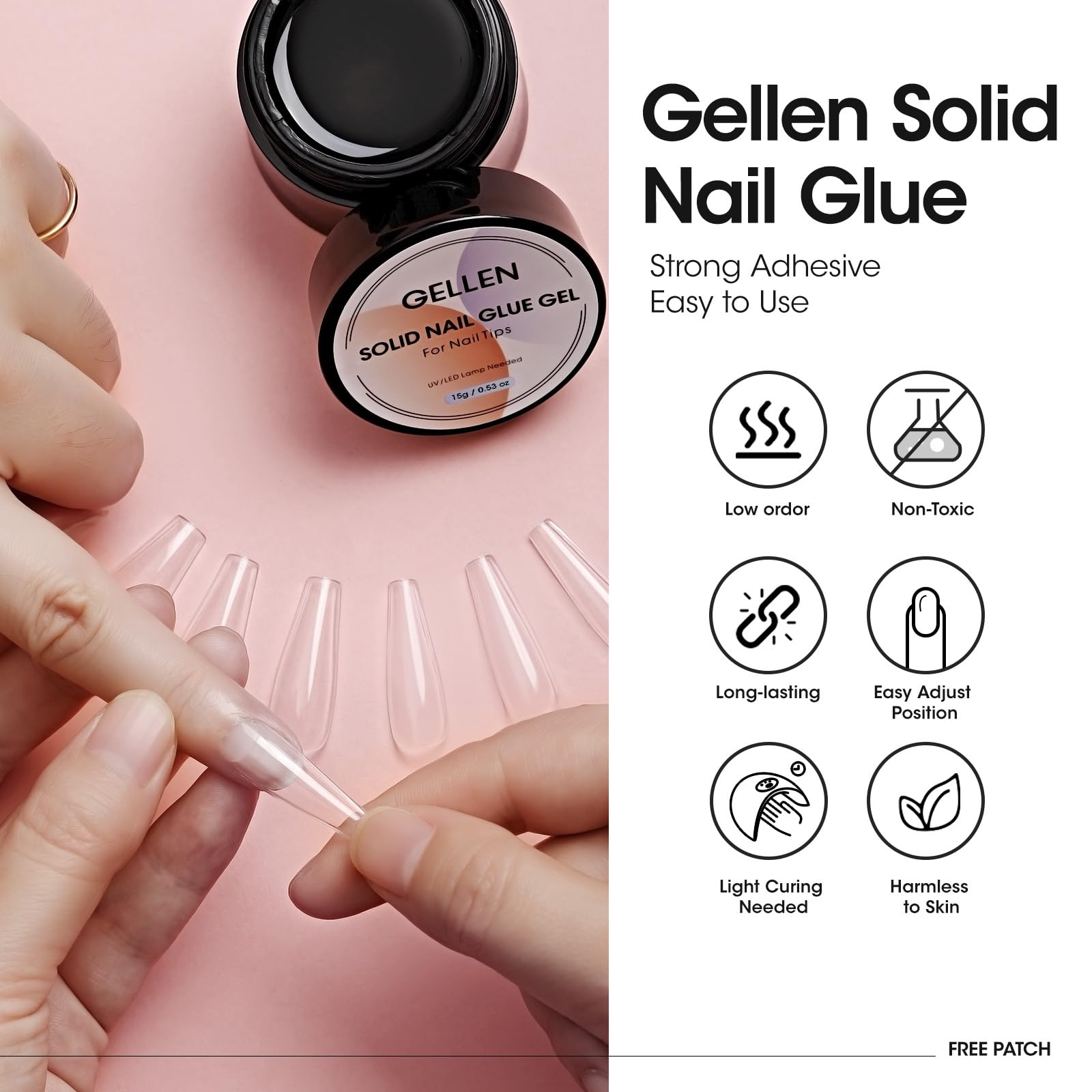 Gellen gel sólido para uñas, aplicación suave y ajuste preciso en casa.