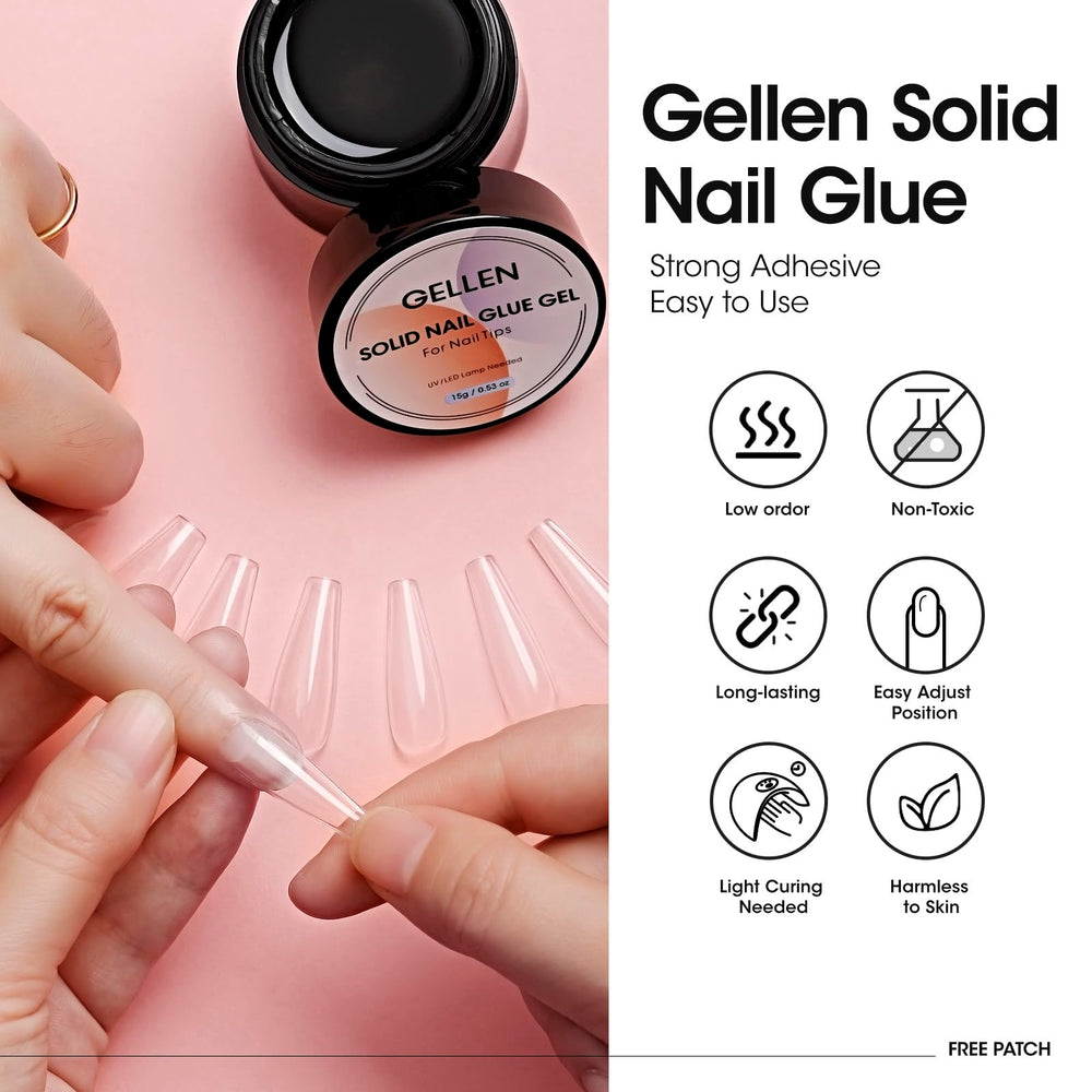 Gellen gel sólido para uñas, aplicación suave y ajuste preciso en casa.