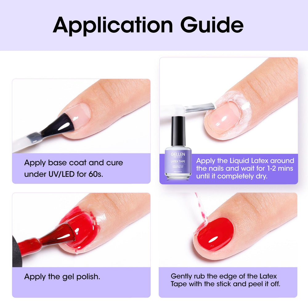 GELLEN latex para arte de uñas: delineado limpio sin ensuciar bordes.