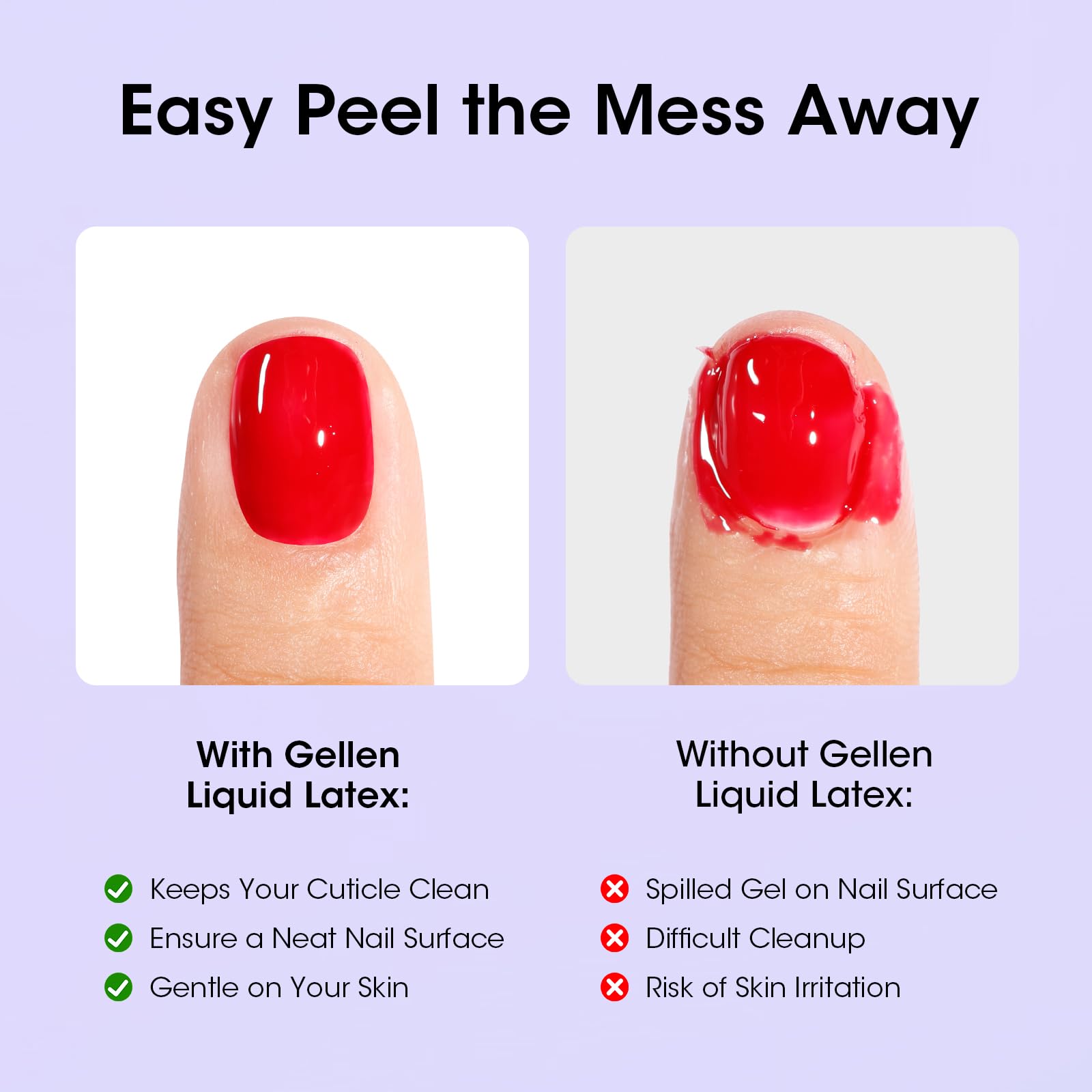 GELLEN latex para uñas: delineado de arte con protección de piel.