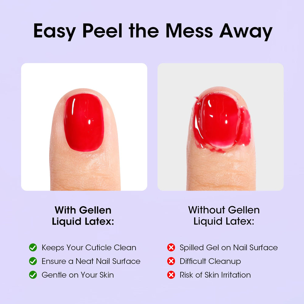 GELLEN latex para uñas: delineado de arte con protección de piel.