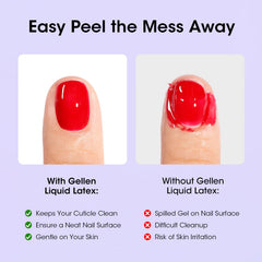 GELLEN latex para uñas: delineado de arte con protección de piel.