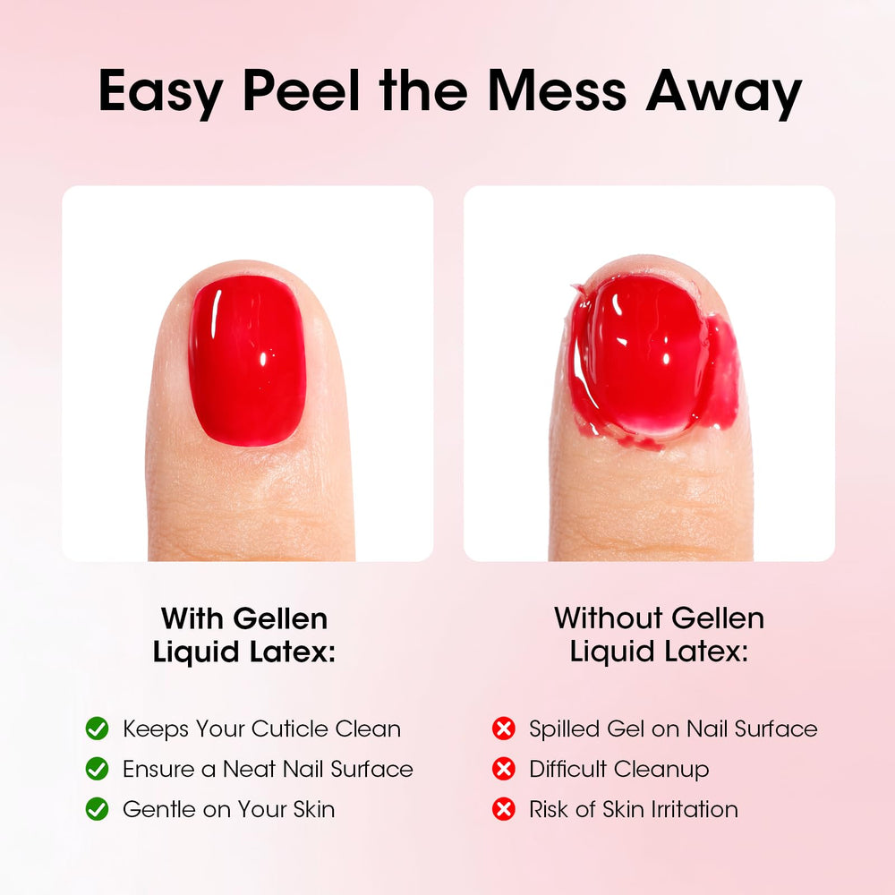 Gellen latex para uñas: barrera de cutícula que evita manchas de esmalte.