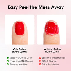 Gellen latex para uñas: barrera de cutícula que evita manchas de esmalte.
