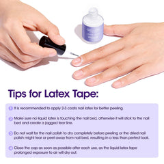 GELLEN Latex para uñas, aplicación precisa alrededor de la cutícula para evitar manchas.