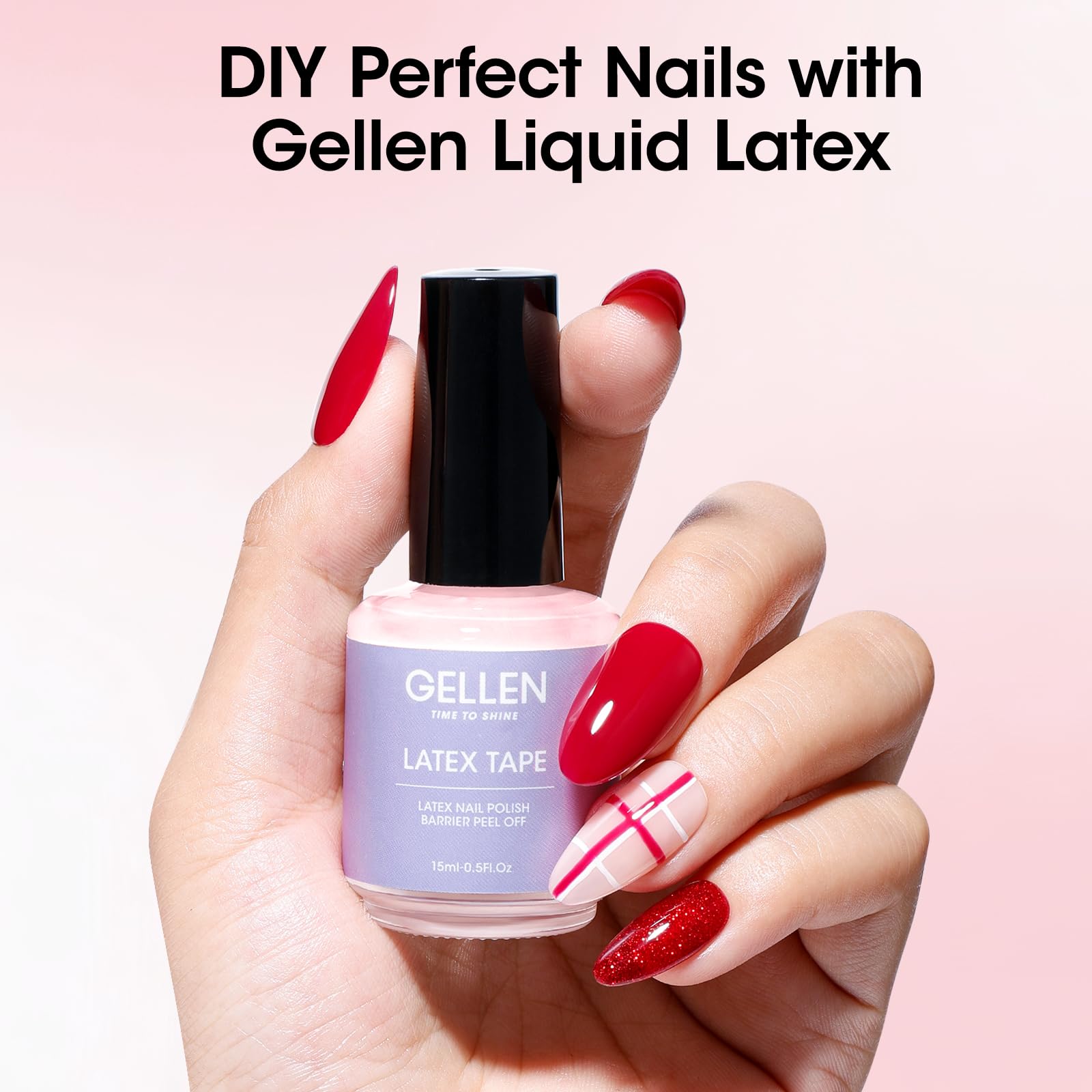 Gellen latex para uñas facilita el detalle fino de diseños sin pegar en la piel.