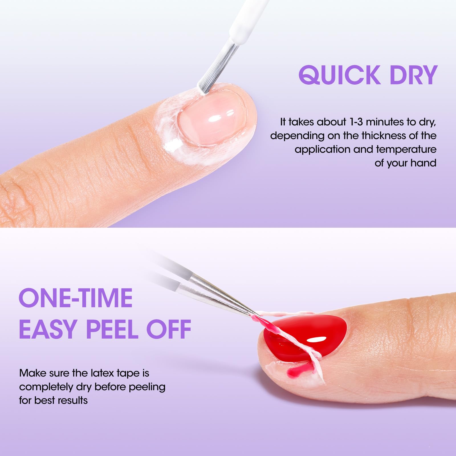 Gellen Latex Tape Aplicación fácil para crear barreras alrededor de la cutícula.