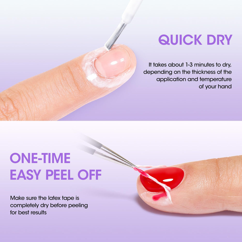 Gellen Latex Tape Aplicación fácil para crear barreras alrededor de la cutícula.