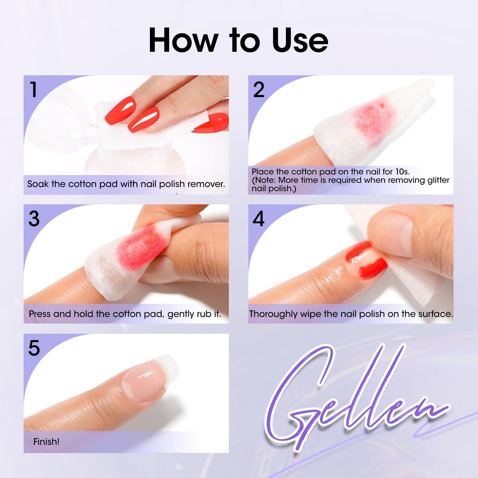 Apto para esmaltes regulares (no para gel) con GELLEN